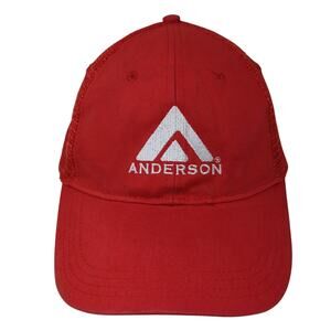 Anderson Strapback Mesh Back Trucker Hat Red One Size Embroidered